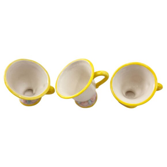 Vintage Disney BEAUTY & THE BEAST Toy China Tea Cup Set of 3 Mrs. Potts - Picture 2 of 11